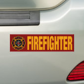 Brandweermotor Rood Bumpersticker (Op auto)