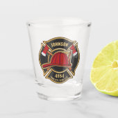 Brandweernaam Fireman Rescue Fire Department Shot Glas (Voorkant)