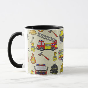 Brandweerpatroon, brandweerwagen, reddingsmateriaa mok
