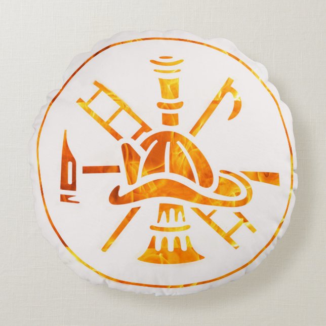 Brandweerpiloot Rond Kussen (Voorkant)