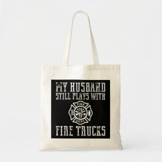 Brandweerspelden met brandweerauto's tote bag