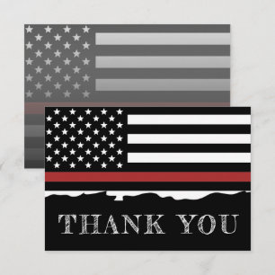 Brandweerstand met dunne rode lijn bedankkaart