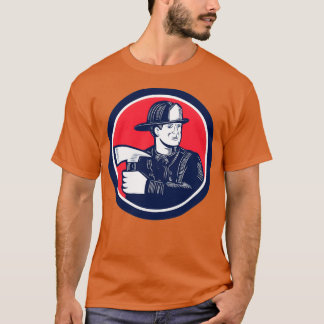 Brandweerstand met vuurhaarvaten t-shirt