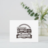 Brandweerstation Briefkaart (Staand voorkant)