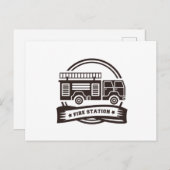 Brandweerstation Briefkaart (Voorkant / Achterkant)