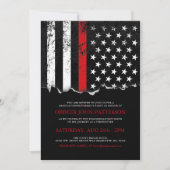 Brandweerstijl Amerikaanse vlag partij Uitnodigen Kaart (Voorkant)
