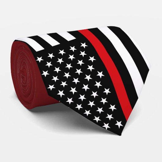 Brandweerstijl Vlag Maron | Gedwongen blik Stropdas (Opgerold)