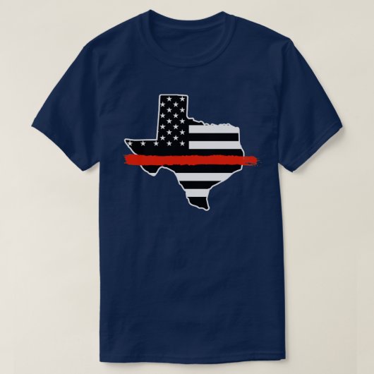 Brandweerstrijder VS vlag Texan Firem T-shirt (Design voorkant)