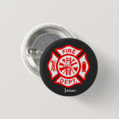 Brandweersymbool Fireman Logo Ronde Button 3,2 Cm (Voorkant /achterkant)