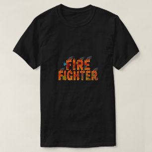 Brandweertypografie Kunst met Vlammen & Redding  T-shirt