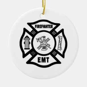 Brandweeruitrusting EMT Keramisch Ornament