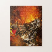 Brandweeruitrusting voor brandweermannen legpuzzel (Verticaal)