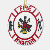 brandweerversiering keramisch ornament (Links)