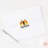 Brandweervlammen Ronde Sticker (Envelop)