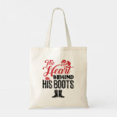 brandweervrouw het hart achter zijn laarzen tote bag (Achterkant)