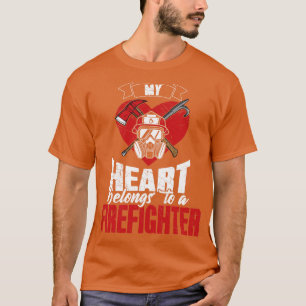 Brandweervrouw Mijn hart is van een brandweerman T-shirt