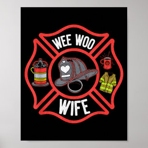 Brandweervrouw uniform brandweerman brandweer poster