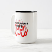 Brandweervrouwen Tweekleurige Koffiemok (Voorkant links)