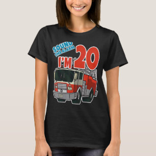 Brandweerwagen 20th Birthday Fireman Fire Truck Bo T-shirt