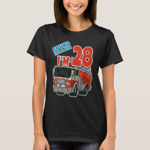 Brandweerwagen 28th Birthday Fireman Fire Truck Bo T-shirt