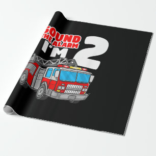 Brandweerwagen 2 jaar oude brandweerman 2e verjaar cadeaupapier