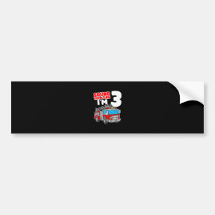Brandweerwagen 3 jaar oude brandweerman 3e verjaar bumpersticker