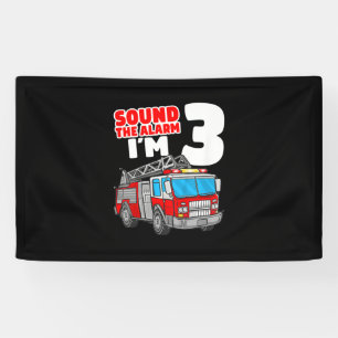 Brandweerwagen 3 jaar oude brandweerman 3e verjaar spandoek
