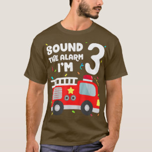 Brandweerwagen 3rd Birthday Toddler Boy brandweerm T-shirt