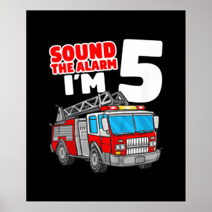 Brandweerwagen 5 jaar oude brandweerman 5 jaar poster
