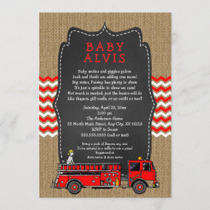 Brandweerwagen Baby Sprinkle MET NAAM jongen baby Kaart
