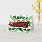 brandweerwagen Birthday Kaart (Gele Bloem)