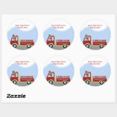 Brandweerwagen Brandmotor Ronde Custom Favor Stick Sticker (Vel)