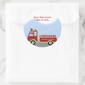 Brandweerwagen Brandmotor Ronde Custom Favor Stick Sticker (Tas)