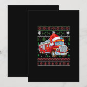 Brandweerwagen Brandvrijwilliger Kerst Cute Jongen Feestdagenkaart (Voorkant / Achterkant)