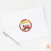 Brandweerwagen Brandweerman Dank u Sticker (Envelop)