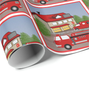 Brandweerwagen Brandweerwagen Ambulance Brandweerm Cadeaupapier