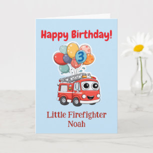 Brandweerwagen felicitaties, gepersonaliseerde ver kaart