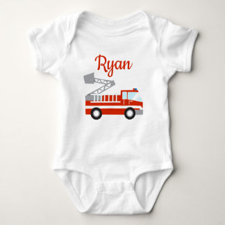 Brandweerwagen Gepersonaliseerde Baby Bodysuit