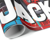 Brandweerwagen in Stad Cadeaupapier (Rol Hoek)