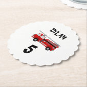 Brandweerwagen Kartonnen Onderzetters (Gekanteld)