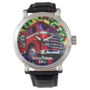 Brandweerwagen Kerstmis Horloge