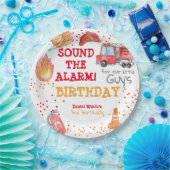 Brandweerwagen kind verjaardagspapier bord (Feest)