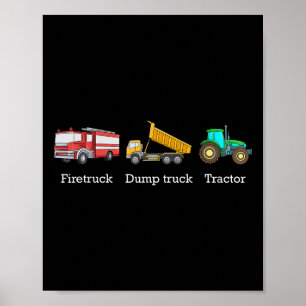 Brandweerwagen Kipper Tractor Subtiele Anti Trump Poster