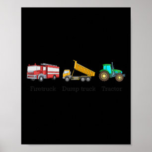Brandweerwagen Kipper Tractor Subtiele Anti Trump Poster