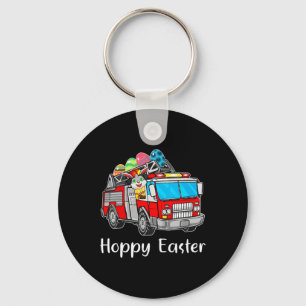 Brandweerwagen Paasdag Konijneneieren Happy East Sleutelhanger