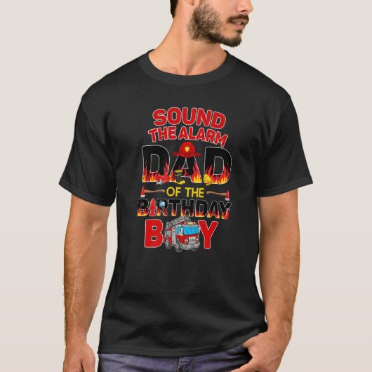 Brandweerwagen Papa Verjaardag Brandweerman Papa 3 T-shirt (Voorkant)