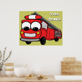 Brandweerwagen - poster (Keuken)