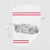 brandweerwagen potlood schetsen brandweertekening golfhanddoek (Insitu)