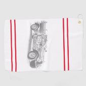 brandweerwagen potlood schetsen brandweertekening golfhanddoek (Horizontaal)