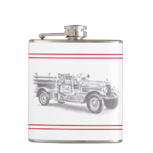  brandweerwagen potlood schetsen brandweertekening heupfles